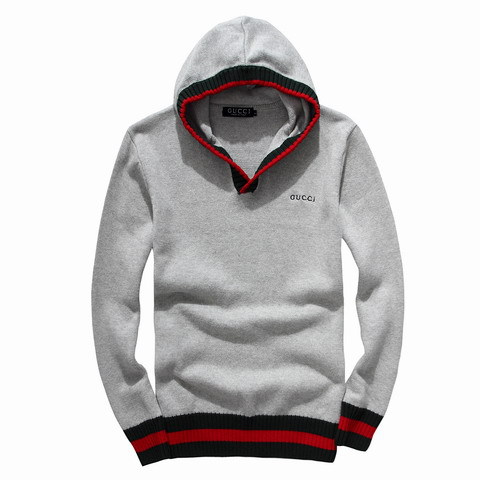 Pull à Capuche Gucci Gris Pour Homme Pas Cher